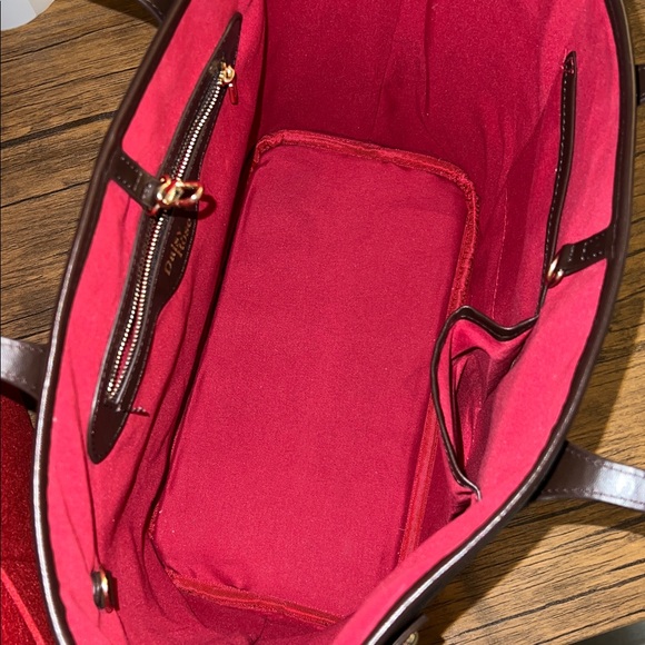 Amazon Elegant Checkered Tote Bag in Brown- OS - Picture 9 of 9